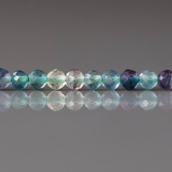 3mm AAA Multi Fluorite Beads Faceted Beads 15" Multi Color Genuine Gemstone Tiny Small Beads for Jewelry Making Beading Craft Gift
