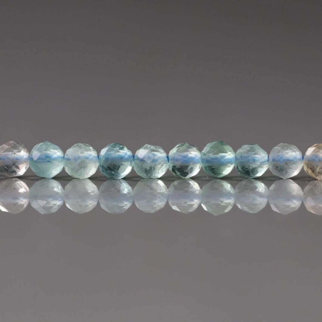 3mm Multi Fluorite Beads ‚Äì Faceted Round Micro Gemstone 15" Strand