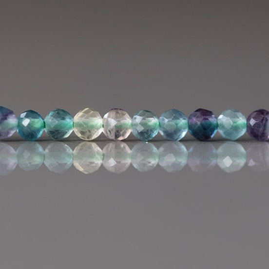 3mm Multi Fluorite Beads ‚Äì Faceted Round Micro Gemstone 15" Strand