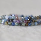 3mm Multi Sapphire Beads – Faceted Round Micro Gemstone - 3" Strand