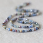 3mm Multi Sapphire Beads – Faceted Round Micro Gemstone - 3" Strand