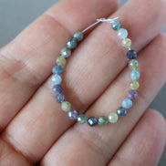 3mm Multi Sapphire Beads Faceted 3” Raw Colorful Sapphire Genuine Gemstone Beads Jewelry Making Beading Craft Gift September Birthstone