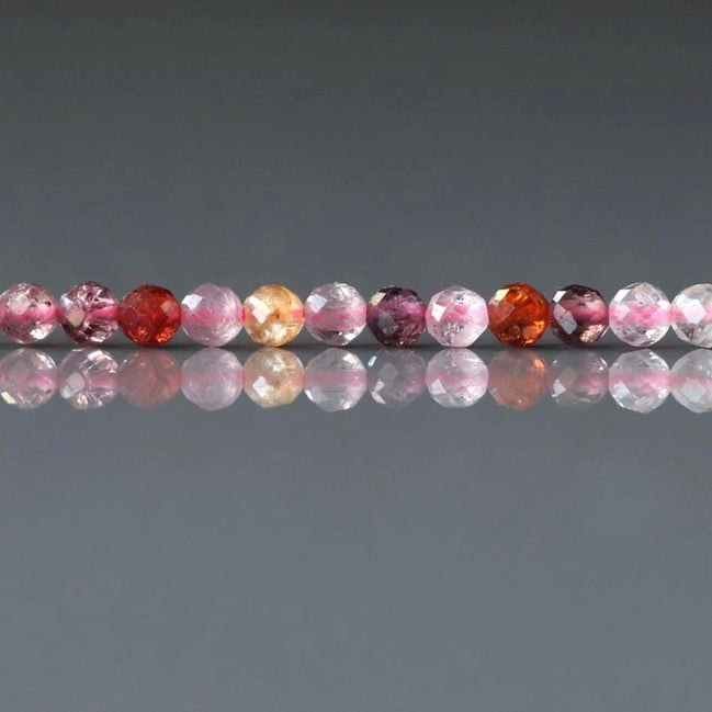3mm Multi Spinel Faceted Beads 7" Colorful Spinel Pink Genuine Gemstone Beads for Jewelry Making Beading Craft Gift Beads