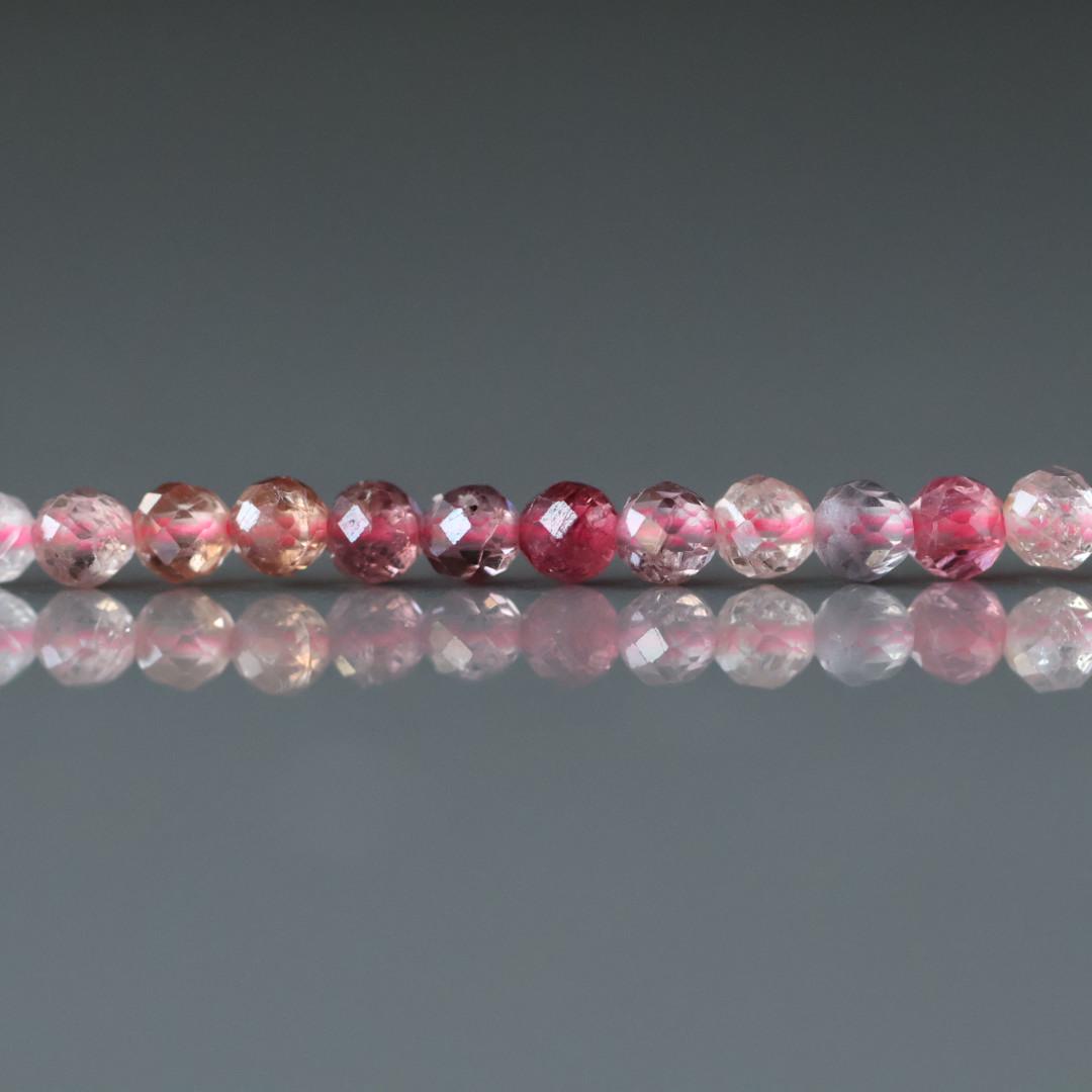3mm Multi Spinel Beads – Faceted Round Micro Gemstone 7" Strand