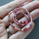 3mm Multi Spinel Beads – Faceted Round Micro Gemstone 7" Strand
