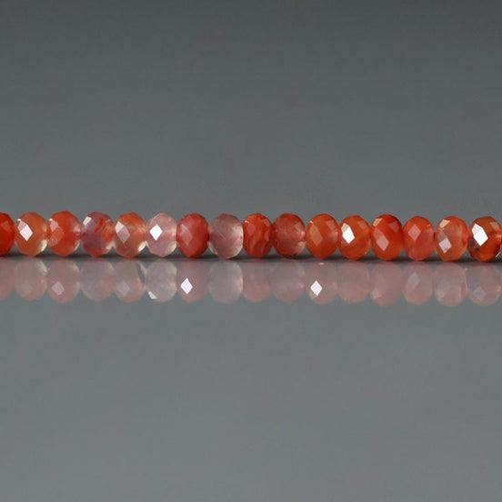 3mm Natural Carnelian Rondelle Beads Faceted 12.5" Genuine Gemstone Agate Beads Jewelry Making Beading Craft Gift Beads Self-Love Abundance