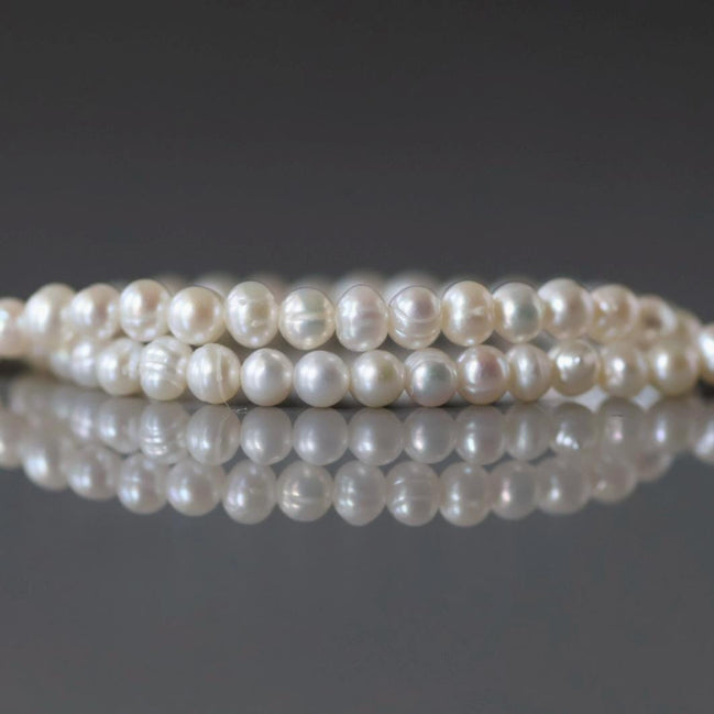 3mm Freshwater Pearl Beads Potato Pearls White Baroque 14.5" Beads Beading Crafter Gift June Birthstone DIY Jewelry