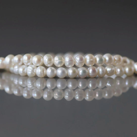 3mm Natural Freshwater Pearl Potato Beads - 14.5" Strand