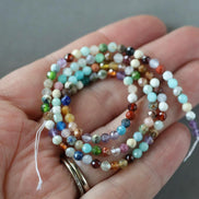 3mm Multi Gemstone Micro Faceted Beads 15