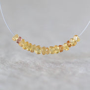 3mm Natural Orange Padparadscha Sapphire Rondelle Beads Faceted 1” Genuine Golden Gemstone For DIY Jewelry Making Supplies