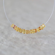 3mm Natural Orange Padparadscha Sapphire Rondelle Beads Faceted 1” Genuine Golden Gemstone For DIY Jewelry Making Supplies