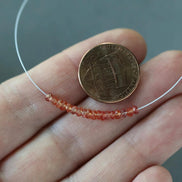 3mm Natural Padparadscha Sapphire Rondelle Beads Faceted 1” Genuine Orange Sapphire Gemstone For DIY Jewelry Making September Birthstone