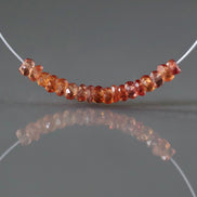 3mm Natural Padparadscha Sapphire Rondelle Beads Faceted 1” Genuine Orange Sapphire Gemstone For DIY Jewelry Making September Birthstone
