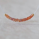 3mm Natural Padparadscha Sapphire Rondelle Beads Faceted 1” Genuine Orange Sapphire Gemstone For DIY Jewelry Making September Birthstone