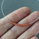 3mm Natural Padparadscha Sapphire Rondelle Beads Faceted 1” Genuine Orange Sapphire Gemstone For DIY Jewelry Making September Birthstone