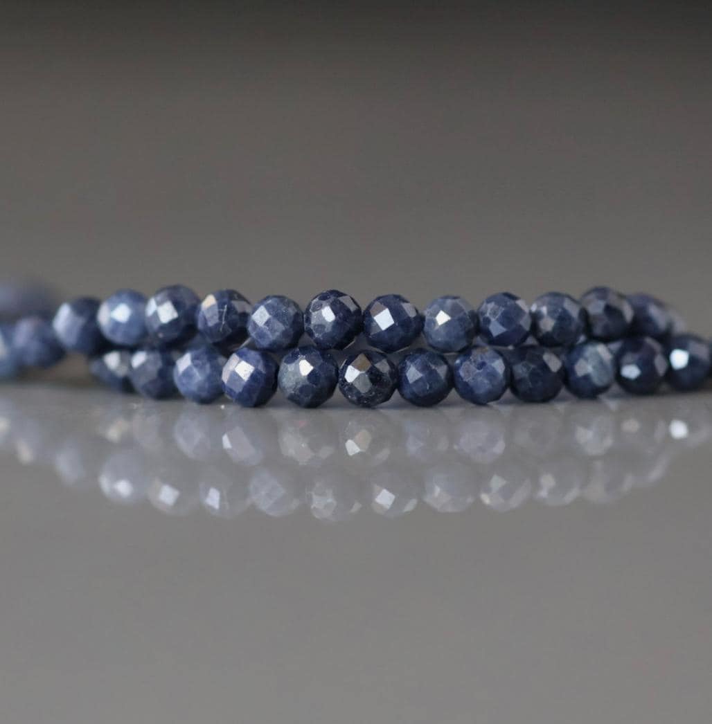 3mm Natural Sapphire Beads Dark Blue Sapphire Faceted Genuine Gemstone Beads Jewelry Making Beading Craft Gift September Birthstone