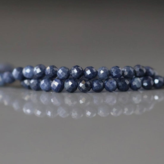 3mm Natural Sapphire Beads Dark Blue Sapphire Faceted Genuine Gemstone Beads Jewelry Making Beading Craft Gift September Birthstone