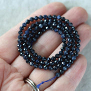 3mm Natural Sapphire Beads - Faceted Round Micro Gemstone