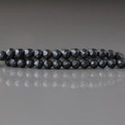 3mm Natural Shungite Beads - Faceted Round Micro Gemstone 15" Strand