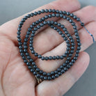 3mm Natural Shungite Beads - Faceted Round Micro Gemstone 15" Strand