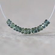 3mm Natural Songea Green Sapphire Beads Rondelle Faceted 1” Genuine Gemstone for DIY Jewelry Making Supplies