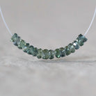 3mm Natural Songea Green Sapphire Beads Rondelle Faceted 1” Genuine Gemstone for DIY Jewelry Making Supplies