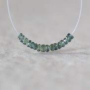 3mm Natural Songea Green Sapphire Beads Rondelle Faceted 1” Genuine Gemstone for DIY Jewelry Making Supplies
