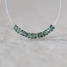 3mm Natural Songea Green Sapphire Beads Rondelle Faceted 1” Genuine Gemstone for DIY Jewelry Making Supplies