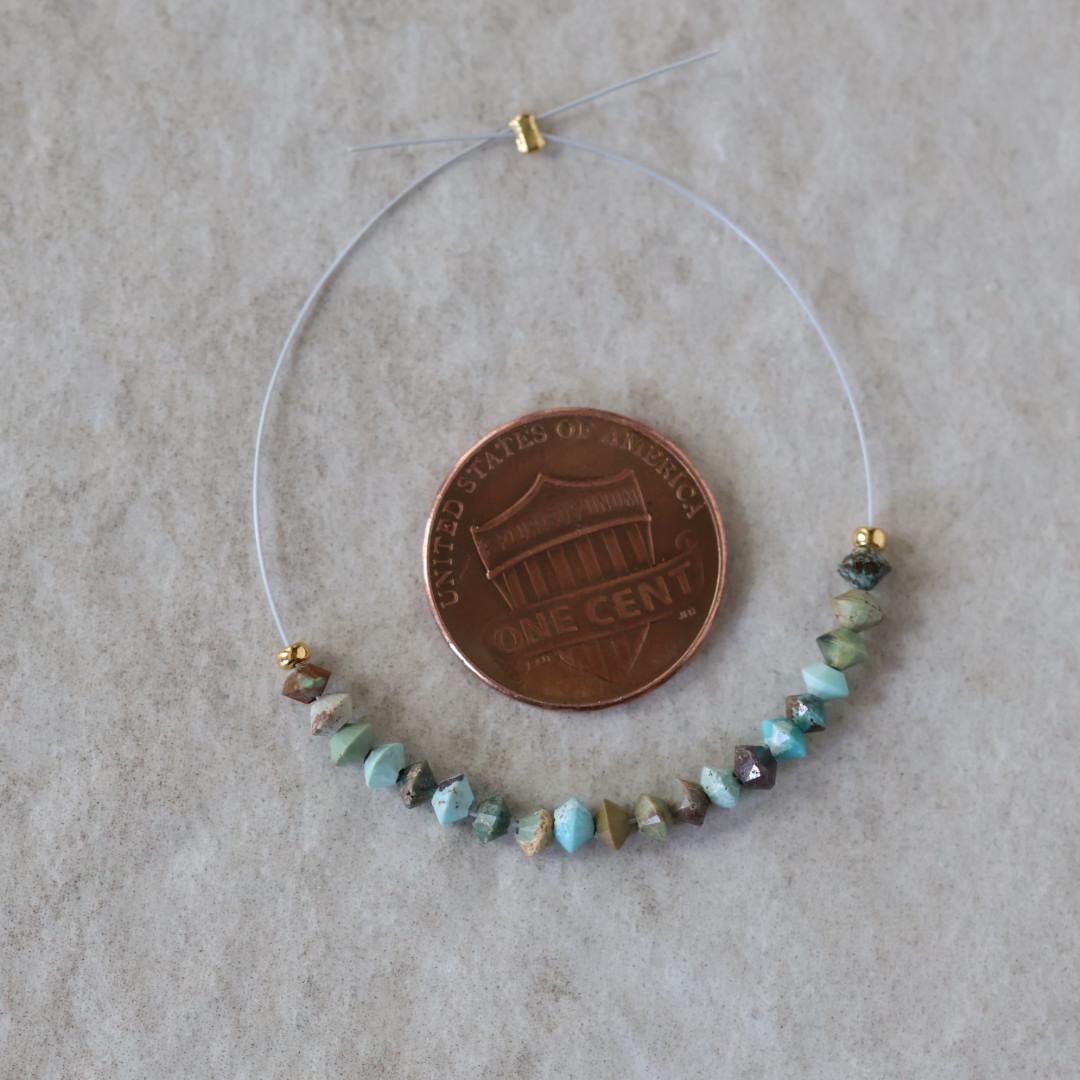 3mm Ariona Turquoise Bicone Beads – Micro Gemstone -20 pcs