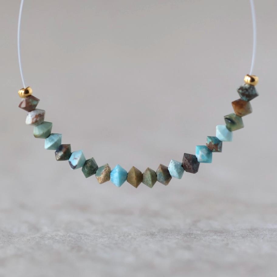 3mm Ariona Turquoise Bicone Beads – Micro Gemstone -20 pcs