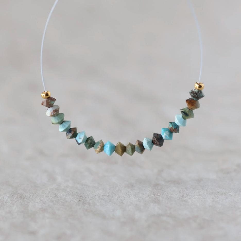 3mm Ariona Turquoise Bicone Beads – Micro Gemstone -20 pcs