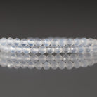 3mm Natural White Agate Beads - Faceted Round Micro Gemstone 15" Strand