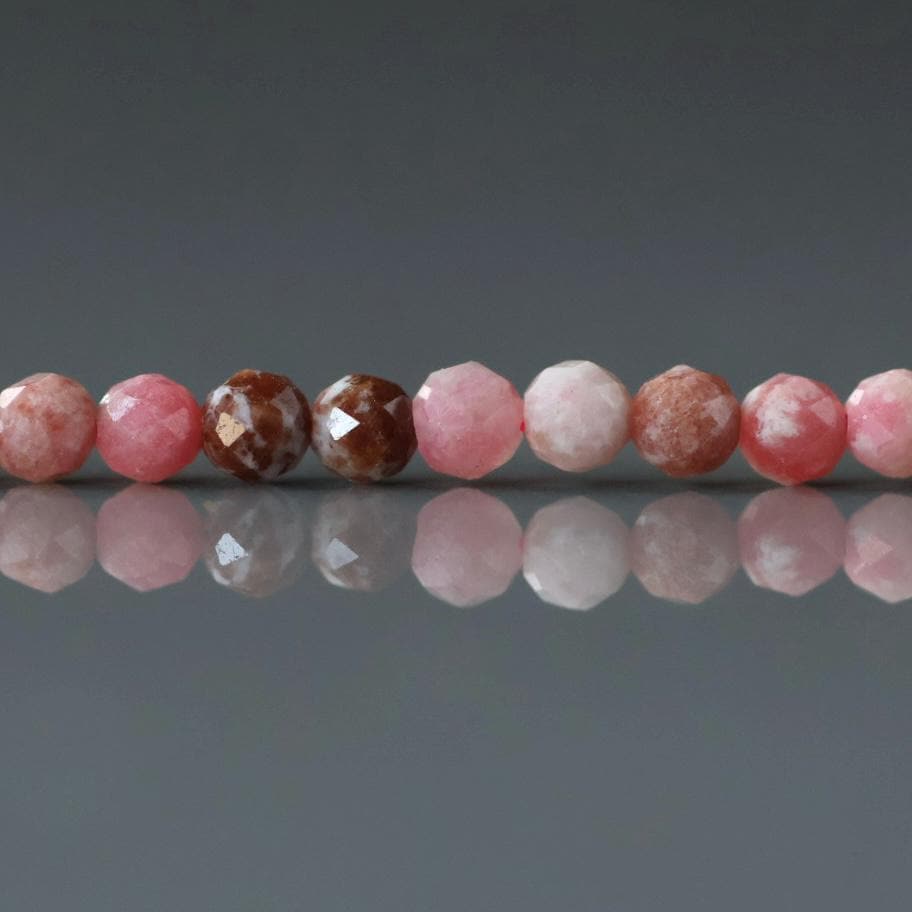 3mm Norwegian Thulite Beads – Faceted Round Micro Gemstone 15" Strand