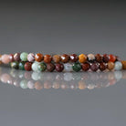 3mm Ocean Jasper Beads - Faceted Round Micro Gemstone 15" Strand