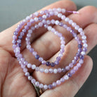 3mm Ombre Lepidolite Beads ‚Äì Faceted Round Micro Gemstone 15" Strand