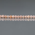 3mm Peach Moonstone Beads – Faceted Round Micro Gemstone 15" Strand