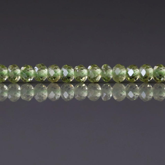 3mm AAA Peridot Faceted Rondel Beads 15" Transparent Green Gemstone Beads for Jewelry Making Beading Craft Gift August Birthstone Beads