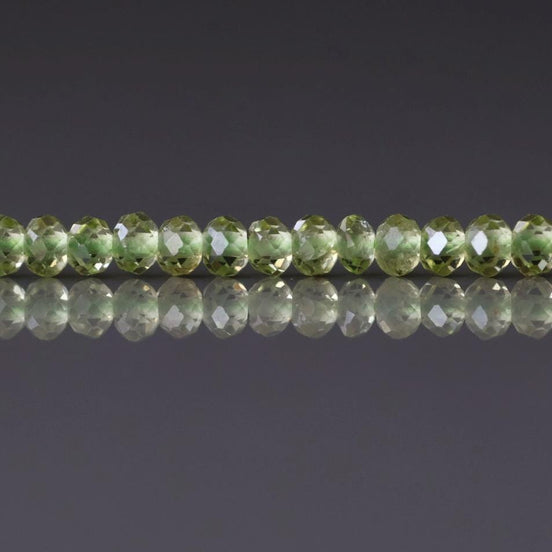 3mm AAA Peridot Faceted Rondel Beads 15" Transparent Green Gemstone Beads for Jewelry Making Beading Craft Gift August Birthstone Beads