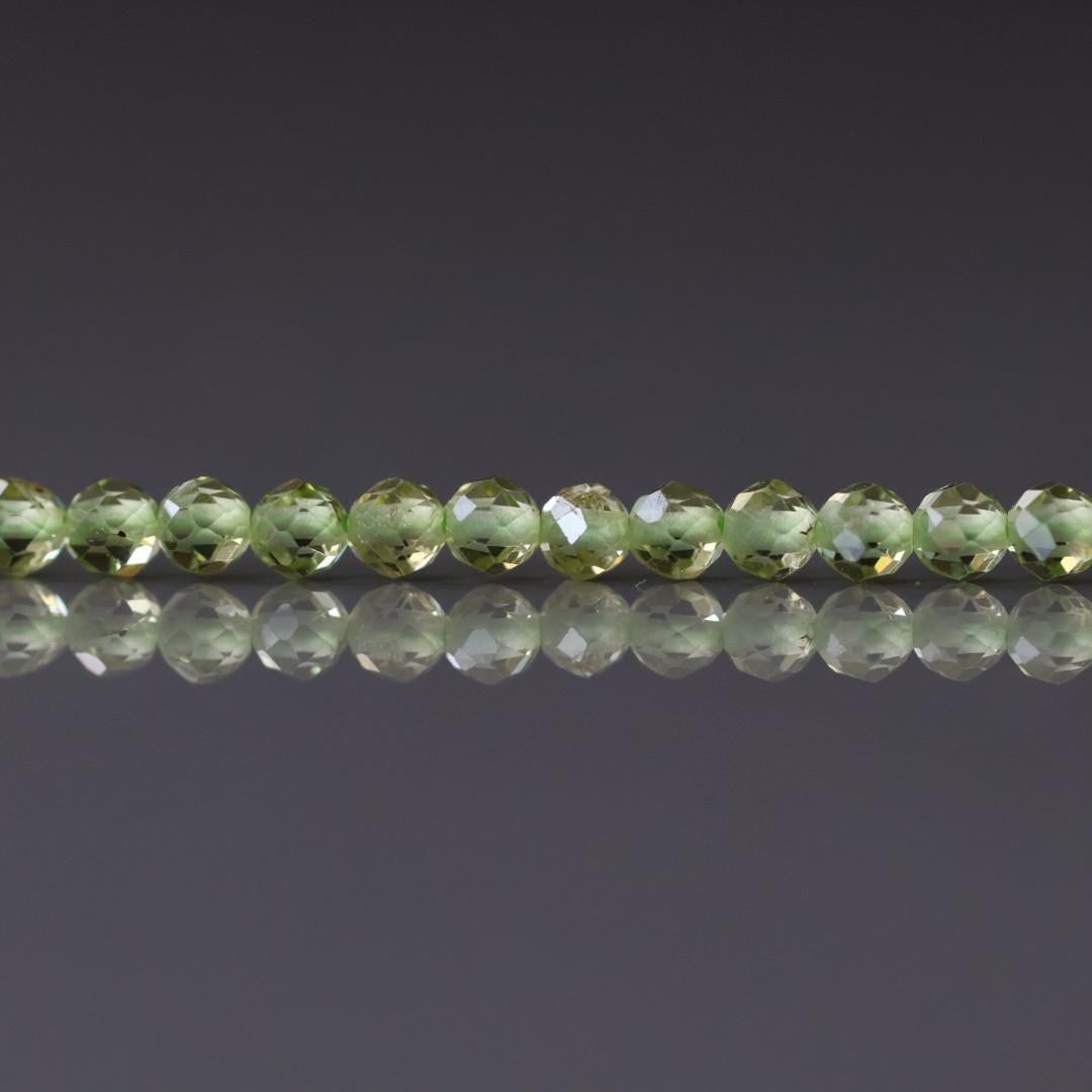 3mm AAA Peridot Faceted Beads 15" Transparent Green Gemstone Beads for Jewelry Making Beading Craft Gift August Birthstone Beads