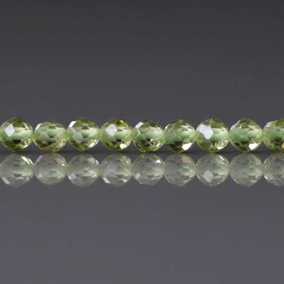 3mm Peridot Beads – Faceted Round Micro Gemstone 15" Strand
