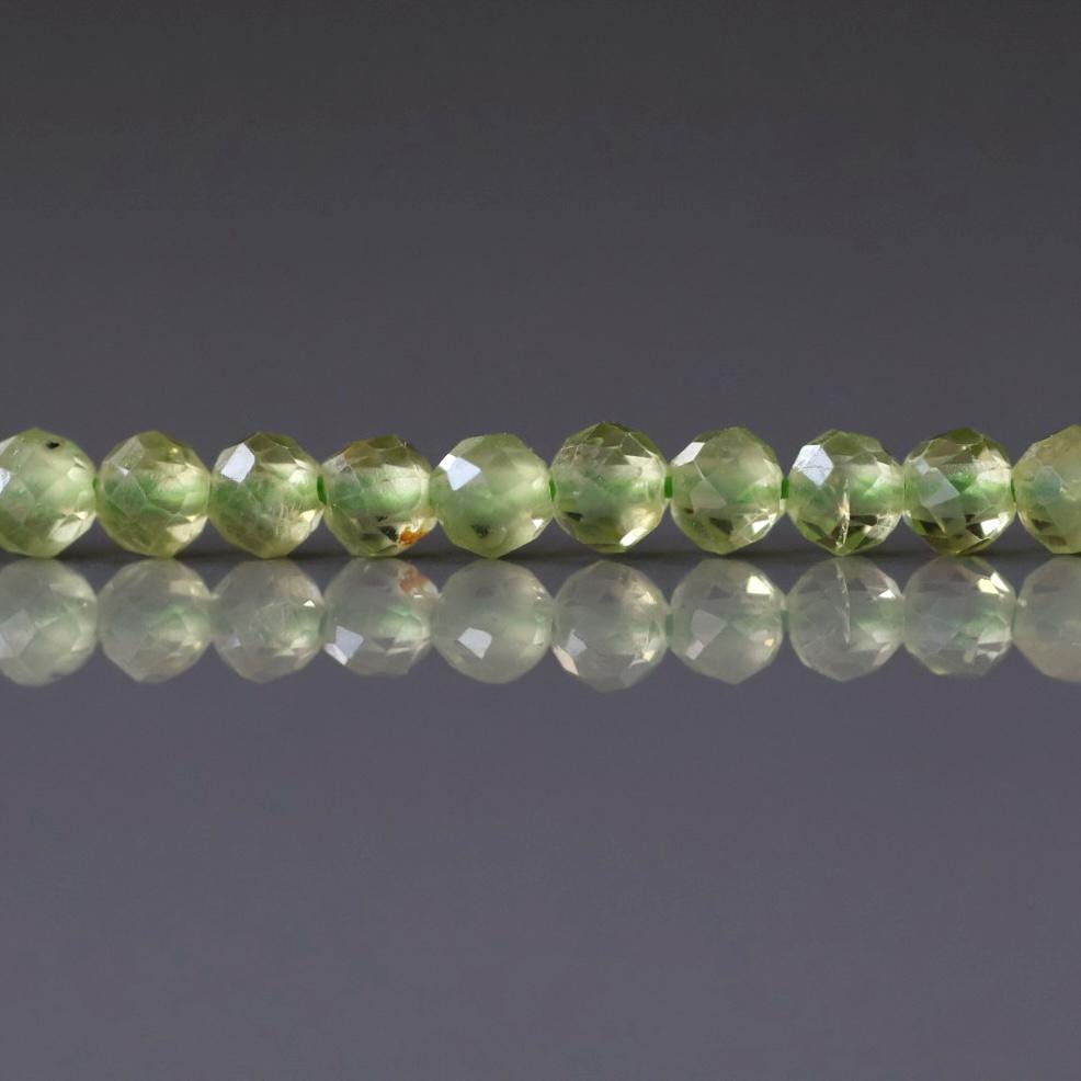 3mm Peridot Beads – Faceted Round Micro Gemstone 15" Strand