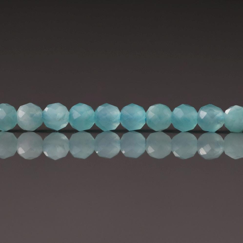 3mm Peruvian Amazonite Beads ‚Äì Faceted Round Micro Gemstone 15" Strand