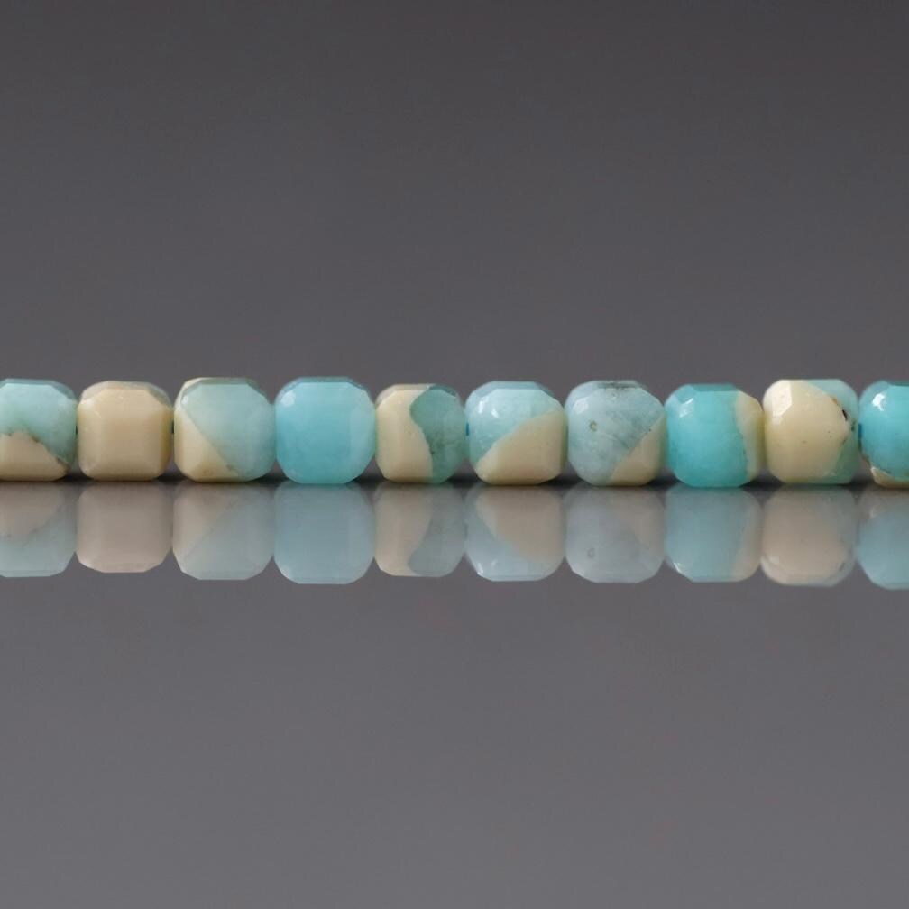 3mm Peruvian Amazonite Cube Beads 15" Bright Blue amazonite feldspar Genuine Gemstone Beads for Jewelry Making Beading Craft Gift Beads