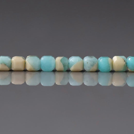 3mm Peruvian Amazonite Cube Beads 15" Bright Blue amazonite feldspar Genuine Gemstone Beads for Jewelry Making Beading Craft Gift Beads