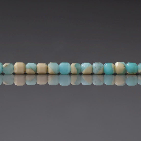 3mm Peruvian Amazonite Cube Beads 15" Bright Blue amazonite feldspar Genuine Gemstone Beads for Jewelry Making Beading Craft Gift Beads