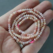 3mm Peruvian Pink Opal Rondelle Beads Faceted 15