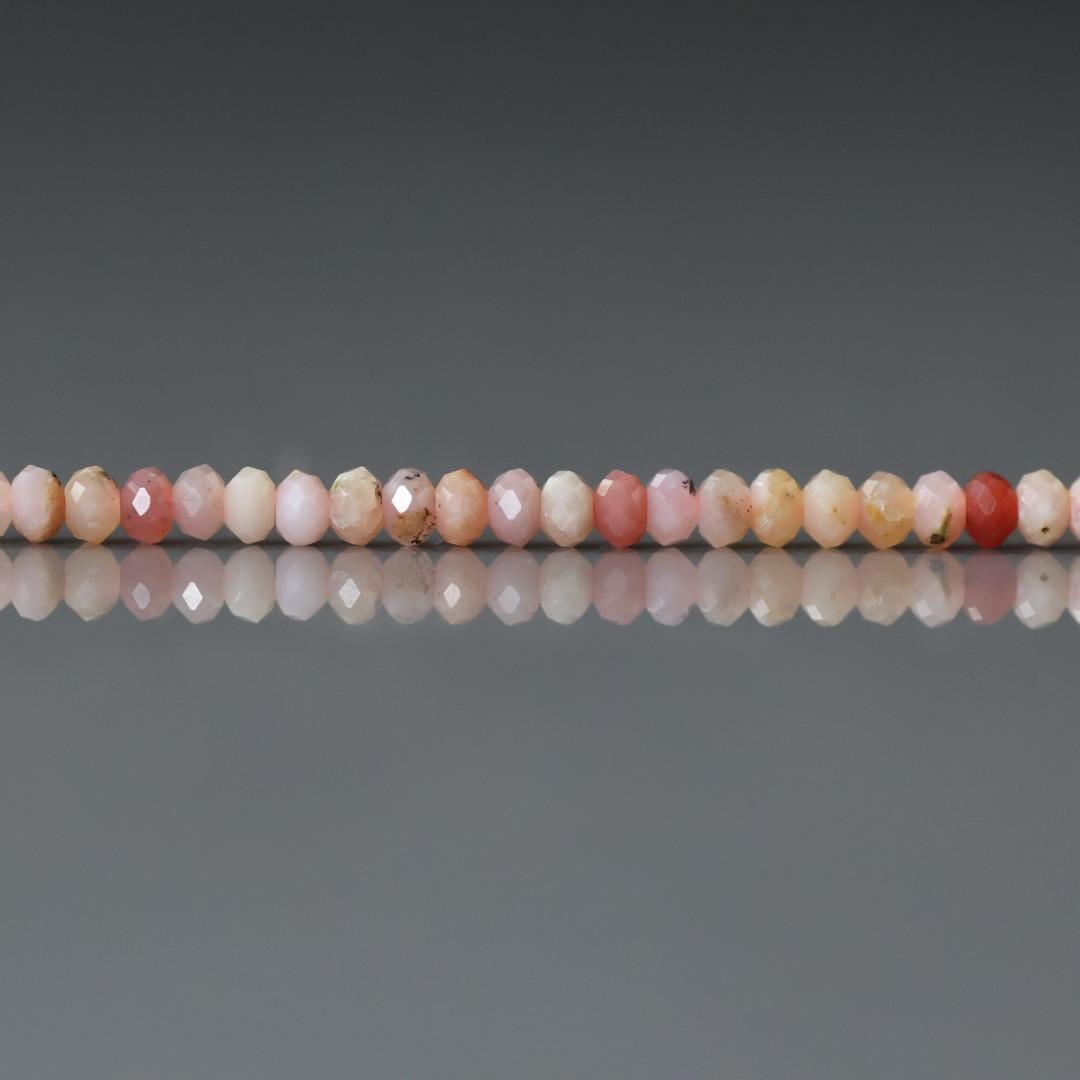3mm Peruvian Pink Opal Faceted Rondelle Beads 15"