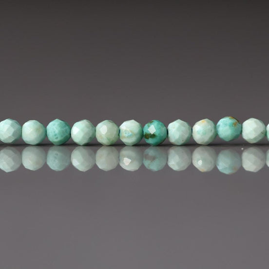 3mm AAA Peruvian Turquoise Faceted Beads 15" Peru Turquoise Genuine Gemstone Beads Jewelry Making Beading Craft Gift December Birthstone