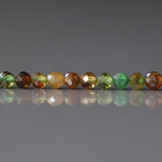 3mm Petro Tourmaline Green Yellow Micro Faceted Beads 15" Sparkly Gemstone Beads for Jewelry Making Beading Gift Crafter October Birthstone