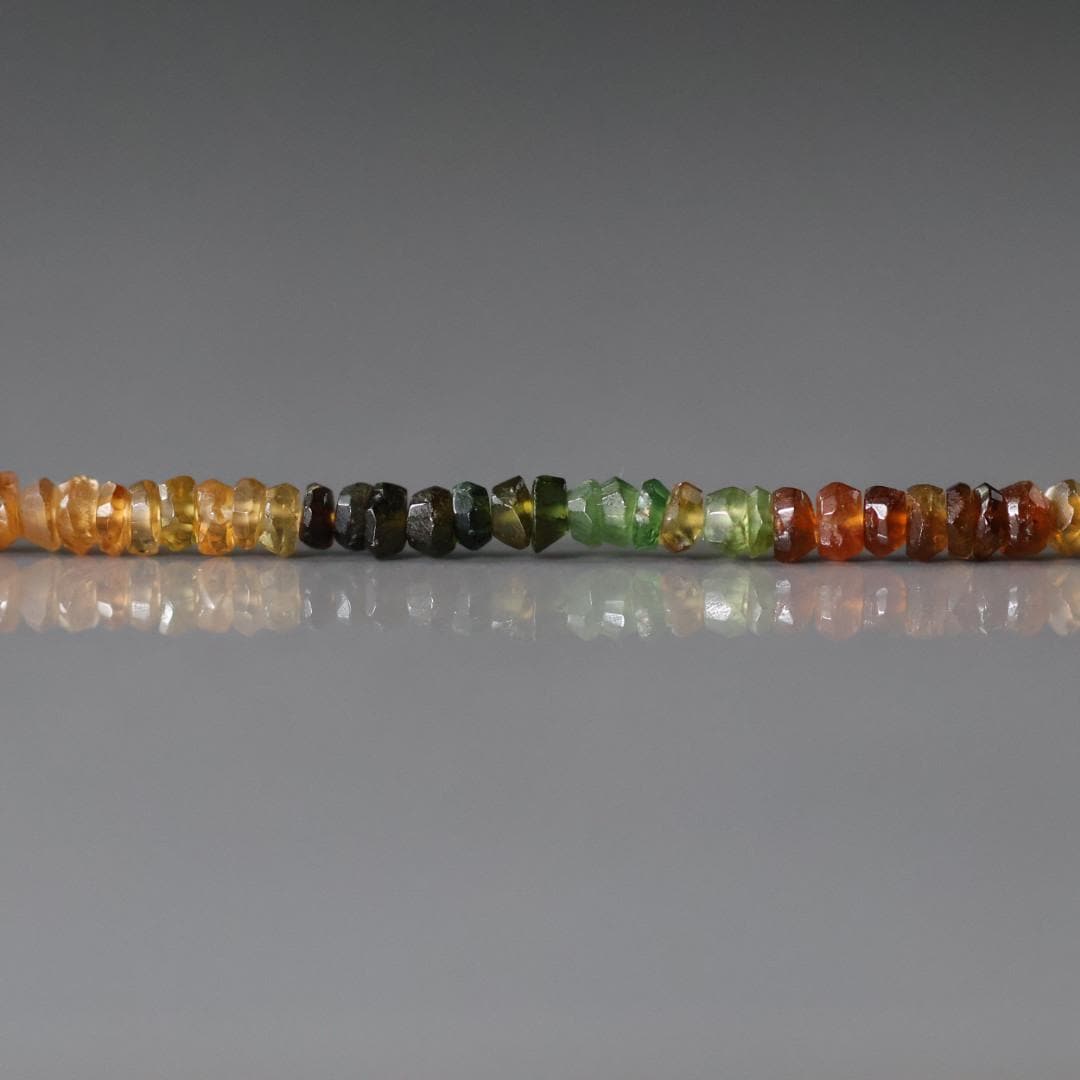 3mm Petro Tourmaline Rondelle Beads Hand Faceted Green Yellow Beads 6" Gemstone Beads for DIY Jewelry Making Gift Crafter October Birthstone